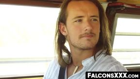 FalconsXXX.com - Inked stud has his dick sucked and his tight ass fucked hard and raw