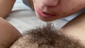 Curvy MILF POV snatches her clit sucked by a older lesbian