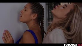 ”Young blonde futa fuck hard her hot friend with huge creampie”