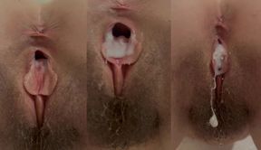 Farting out all of his cum from my pussy after the BEST creampie