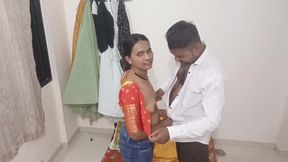 Indian Desi Marathi Bhabhi Wearing Saree Missionary Sex with Boyfriend