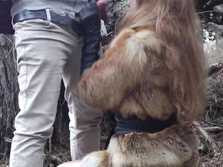 Outdoor sex with redhead teen in winter forest. Risky public screw - Otta Koi