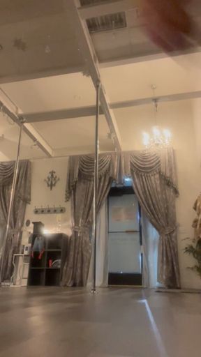 Practicing on the pole