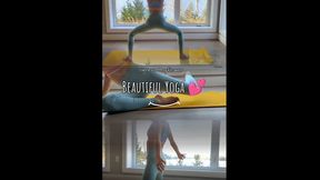 Beautiful real MILF Workout in Yoga Pants with Shower Scene Ending Geneva Mayflower Petite Sexy (Phone Vertical Video)