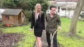 Gorgeous blonde with beautiful long hair gets banged by her gardener