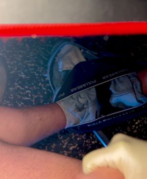 Rubber Glove Semen milking and smoking....