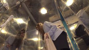 Saki's slimy spa surrender: leotard peeled for pleasure