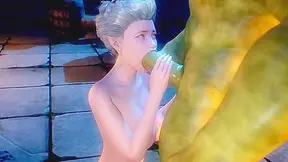 Muscular Orc Claims Elven Queen in Fiery Forest Tryst