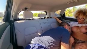 danny sucks trans dick in taxi around miami