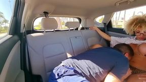 danny sucks trans dick in taxi around miami