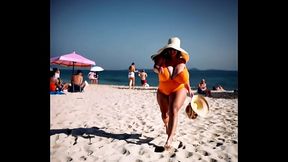 Thick BBW mom running 2 (AI generated)