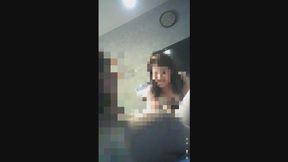 Japanese woman in underwear plays with masochistic man with her hands and feet part3