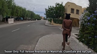 Horny Cat Costume with Butt Plug Tail Public Challenge