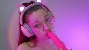 Cosplay Redhead Egirl Ahegao POV Sucking Asmr