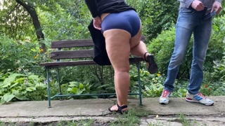 Mother-in-law let her son-in-law pee on her gorgeous ass in panties
