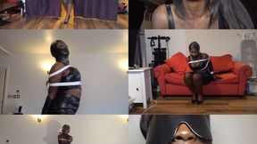 Miss naiirobii, leather bound and gagged submissive (wmv)