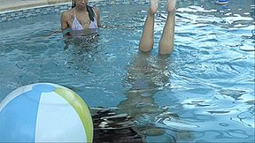 Wet Hair Swimming Pool Fun With Divina & Meiko Jane (HD 1080p MP4)