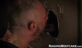 Cole Connor deepthroats Braxton Cruzs BBC through a gloryhole