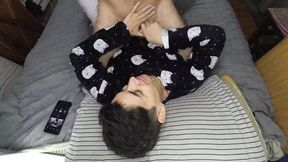 Handjob and Cum Mouthful Before Bed