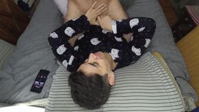 Handjob and Cum Mouthful Before Bed
