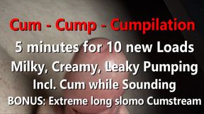 Cum Cump Cumpilation 5 minutes for 10 new Loads plus bonus Extreme long Cumstream