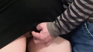 Hairy pussy fingers under public lights with pervert guy
