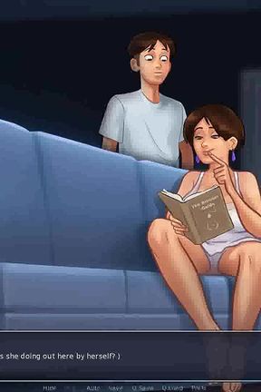 Summertime saga: horny MILF got caught masturbating on the sofa ep 152