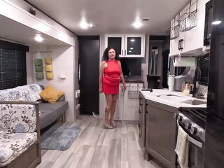 Ali Allure Models a Red Costume for Stepson