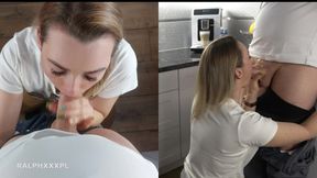 Coffee with Bull Cum for My Cuckold Husband Dual Camera