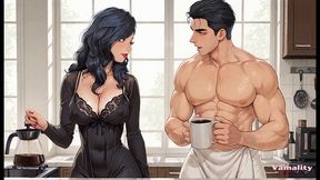 Stepmom And Stepson In The Kitchen