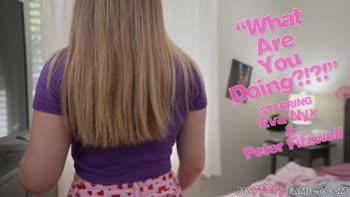 Eva Nyx's Stepdaughter Secret: Cumshot on Her Bed