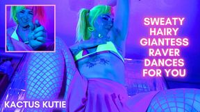 sweaty hairy giantess raver dances for you
