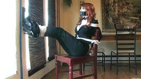 Tied Up Girl Trying To Reach The Phone (2K upscaled) - Scarlett Storm