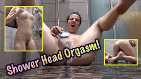 Gush! | Showerhead Orgasm: Soapy Hairy Pussy and Intense Water Jet Action