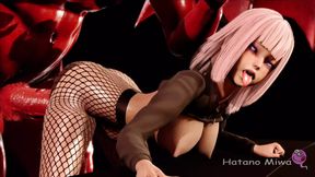 Hatano Miwa intense hard anal sex hot slut destroyed by huge demon cock at helloween party anal creampie inside