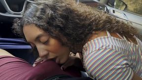 blowjob on my friend in the car so he can work in peace