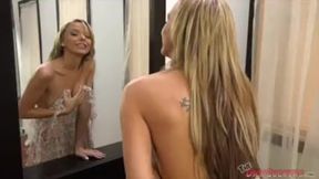 Amateur babe with a big white cock gives sloppy blowjobs and engages in