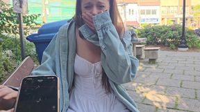 Lush Nadia Foxx gets a hard fuck and creampie in public