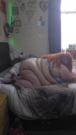 SSBBW Rides Dildo to Cum Orgasm Part 2