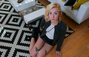 Big dick for cute blonde spinner