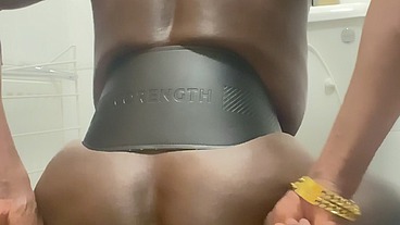 Oiled Black Butt Prostate Play