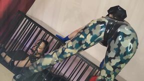 Latex Officer Fucks His Latex Prisoner with a Strap-on