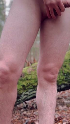 My sweet tiny ass and dick flash in forest   Clip 1