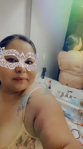 Chubby amateur lady boss relaxes with bedtime bath routine