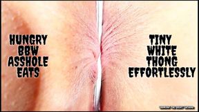 Hungry BBW Asshole Eats Tiny Thong Effortlessly 1920x1080 WMV