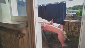 Soaking up some sun on the balcony