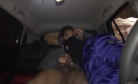 Twink getting head in the car almost caught