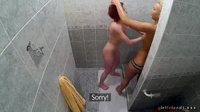 Blonde takes shower with new friend - Girlfriends XXX