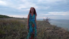 Volga marge in evening