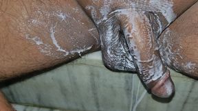 Vanilla ice Cream on my big shaved cock in Bangalore